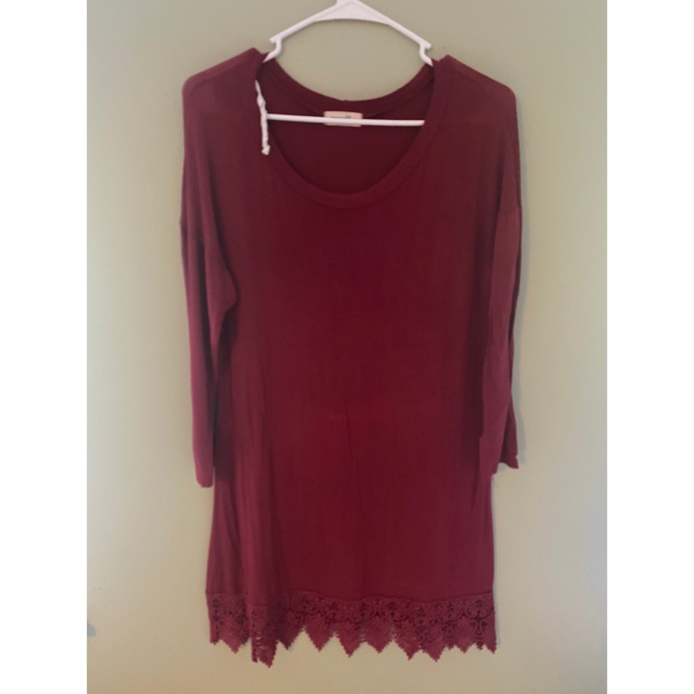 Red long-sleeve dress